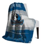 personalized dallas mavericks paint strokes blue white blanket top rated