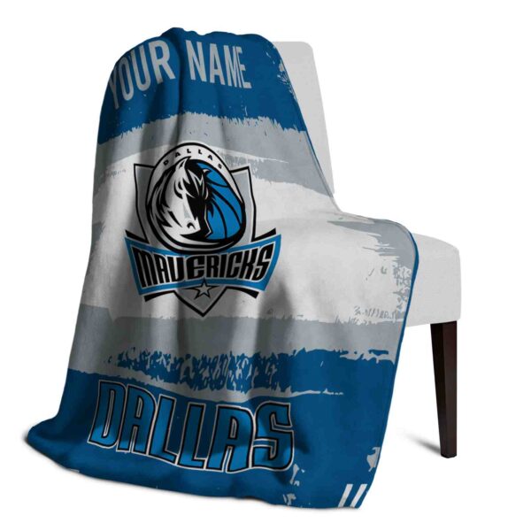 personalized dallas mavericks paint strokes blue white blanket top rated