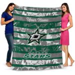 personalized dallas stars floral stripes green white blanket fashion forward