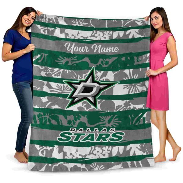 personalized dallas stars floral stripes green white blanket fashion forward