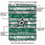 personalized dallas stars floral stripes green white blanket new arrival