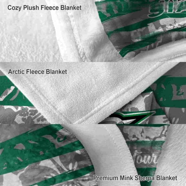 personalized dallas stars floral stripes green white blanket premium grade