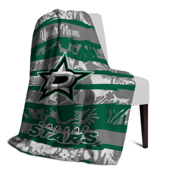 personalized dallas stars floral stripes green white blanket top rated