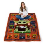 personalized denver broncos baby yoda orange blanket best selling