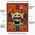 personalized denver broncos baby yoda orange blanket best selling