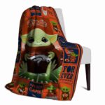 personalized denver broncos baby yoda orange blanket best selling