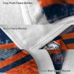 personalized denver broncos grunge streaks orange blanket best selling