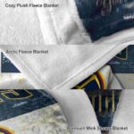 personalized denver nuggets grunge texture blue white blanket best selling