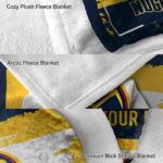 personalized denver nuggets paint strokes blue white blanket best selling