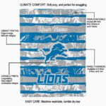 personalized detroit lions floral stripes blue white blanket best selling