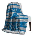 personalized detroit lions floral stripes blue white blanket best selling