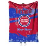 personalized detroit pistons grunge streaks red blanket best selling