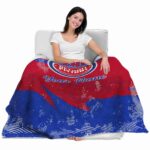 personalized detroit pistons grunge streaks red blanket best selling