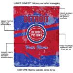 personalized detroit pistons grunge streaks red blanket best selling