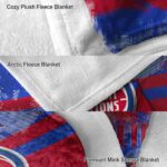 personalized detroit pistons grunge streaks red blanket best selling