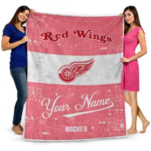 personalized detroit red wings grunge texture red white blanket fashion forward