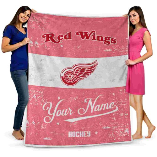 personalized detroit red wings grunge texture red white blanket fashion forward