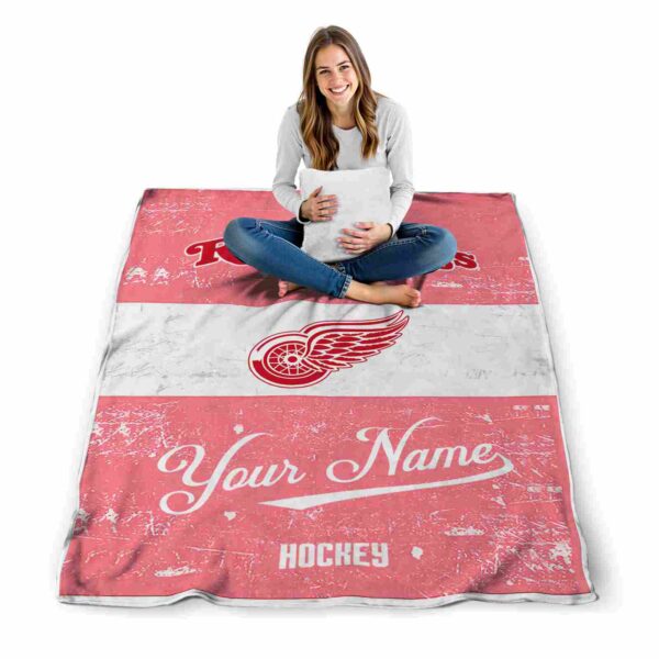 personalized detroit red wings grunge texture red white blanket high quality