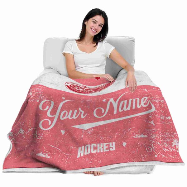 personalized detroit red wings grunge texture red white blanket latest model