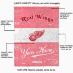personalized detroit red wings grunge texture red white blanket new arrival