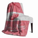 personalized detroit red wings grunge texture red white blanket top rated