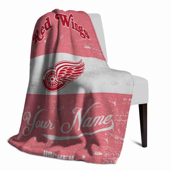 personalized detroit red wings grunge texture red white blanket top rated