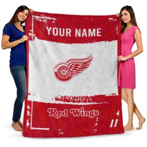 personalized detroit red wings paint strokes red white blanket fashion forward