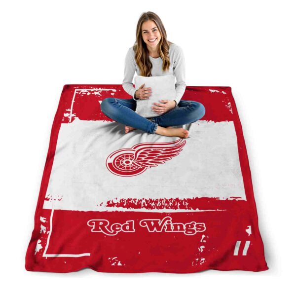 personalized detroit red wings paint strokes red white blanket high quality