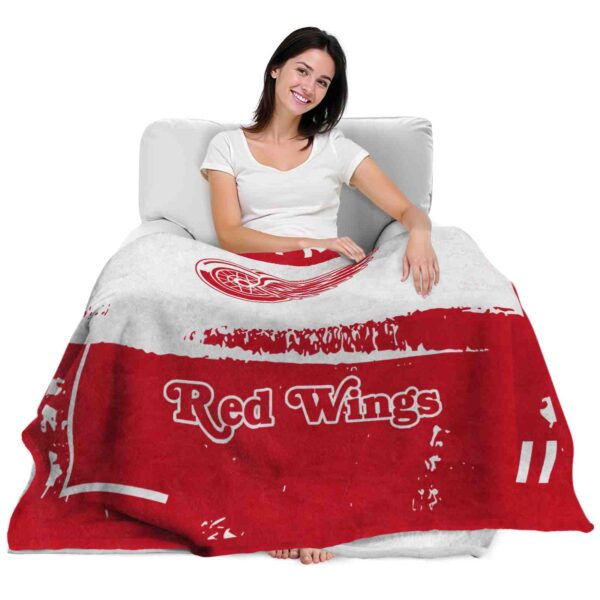 personalized detroit red wings paint strokes red white blanket latest model