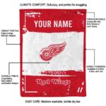 personalized detroit red wings paint strokes red white blanket new arrival
