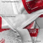 personalized detroit red wings paint strokes red white blanket premium grade