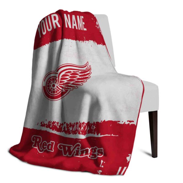 personalized detroit red wings paint strokes red white blanket top rated