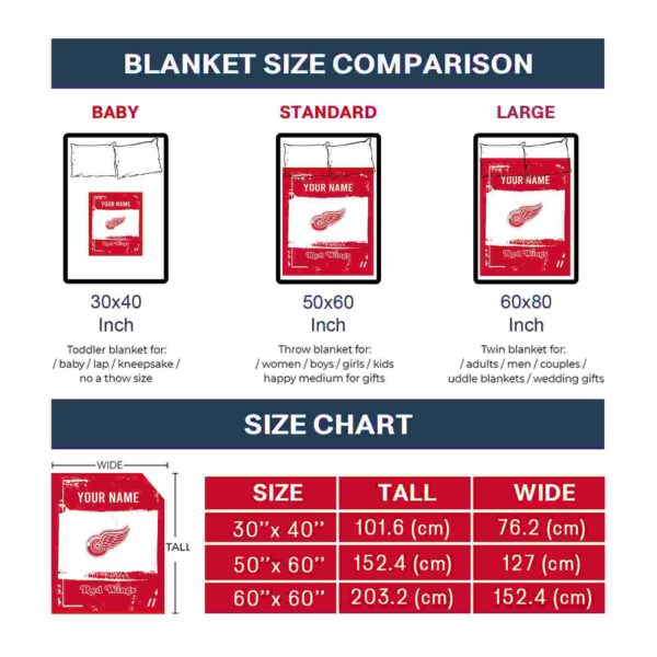 personalized detroit red wings paint strokes red white blanket trendy