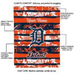 personalized detroit tigers floral stripes navy white blanket new arrival