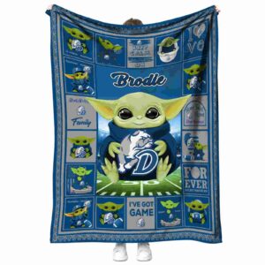 personalized drake bulldogs baby yoda blue blanket best selling