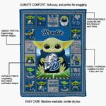personalized drake bulldogs baby yoda blue blanket new arrival