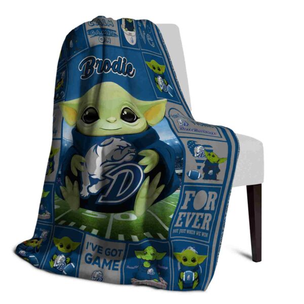 personalized drake bulldogs baby yoda blue blanket top rated