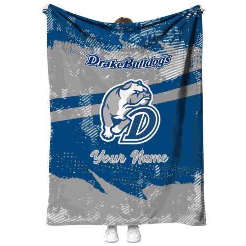 personalized drake bulldogs grunge streaks blue blanket best selling