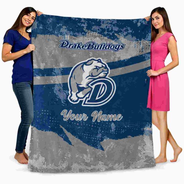 personalized drake bulldogs grunge streaks blue blanket fashion forward