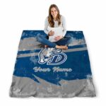 personalized drake bulldogs grunge streaks blue blanket high quality