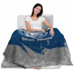personalized drake bulldogs grunge streaks blue blanket latest model
