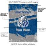 personalized drake bulldogs grunge streaks blue blanket new arrival
