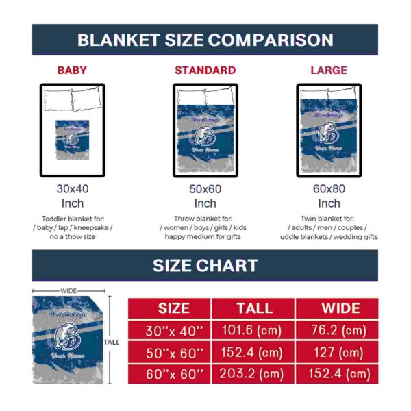 personalized drake bulldogs grunge streaks blue blanket trendy