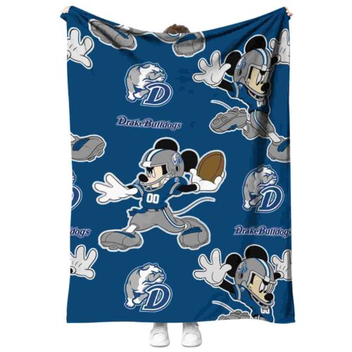 personalized drake bulldogs mickey blue blanket best selling