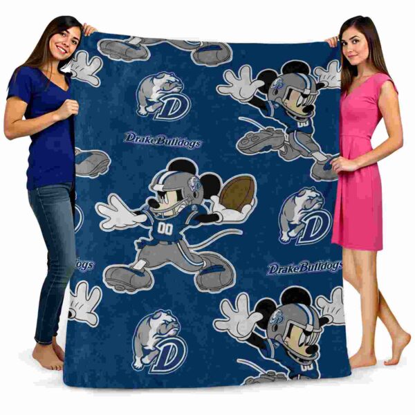 personalized drake bulldogs mickey blue blanket fashion forward