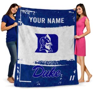 personalized duke blue devils paint strokes blue white blanket fashion forward