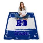 personalized duke blue devils paint strokes blue white blanket high quality