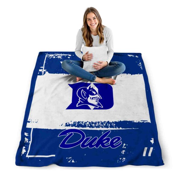 personalized duke blue devils paint strokes blue white blanket high quality