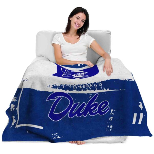 personalized duke blue devils paint strokes blue white blanket latest model