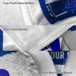 personalized duke blue devils paint strokes blue white blanket premium grade